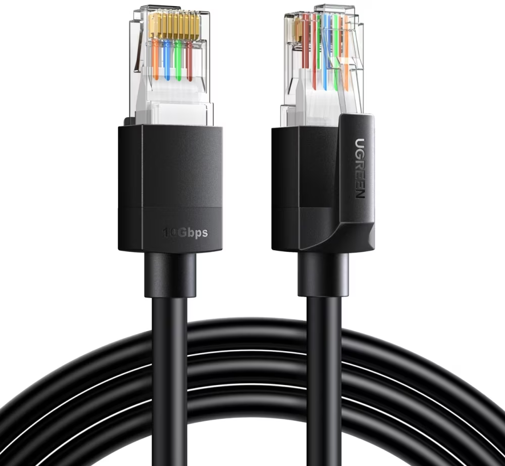 Kabel sieciowy UGREEN NW316, UTP, Cat6, 8m, Czarny