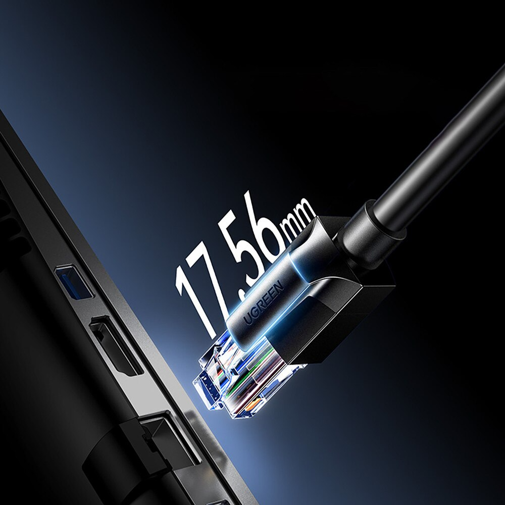 Kabel sieciowy UGREEN NW316, UTP, Cat6, 8m, Czarny