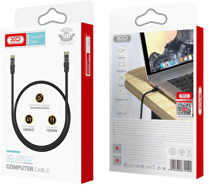 Kabel sieciowy XO Design GB007, UTP, Cat6, 1m, Czarny