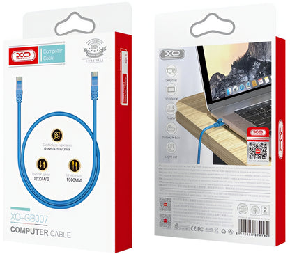 Kabel sieciowy XO Design GB007, UTP, Cat6, 1m, Niebieski