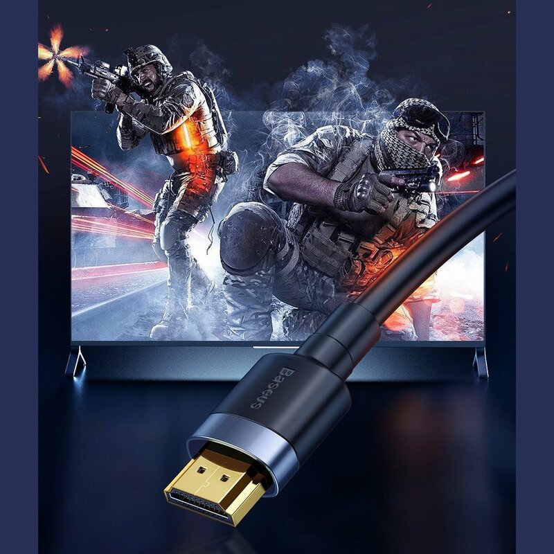 Kabel wideo Baseus Cafule, HDMI - HDMI, 4K, 5m, Czarny CADKLF-H01