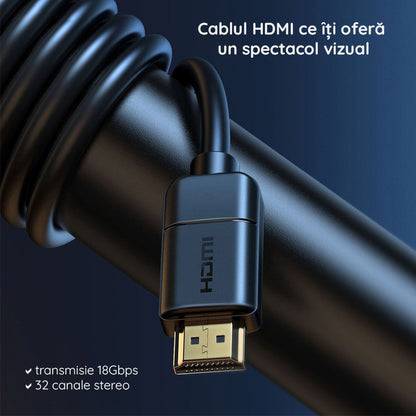 Kabel wideo Baseus High Definition, HDMI - HDMI, 4K, 5m, Czarny CAKGQ-D01
