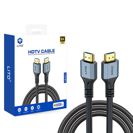 Kabel wideo Lito HD119, HDMI - HDMI, 8K, 1,8 m, czarny