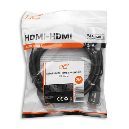 Kabel wideo LTC Gold, HDMI - HDMI, 8K, 2m, Czarny