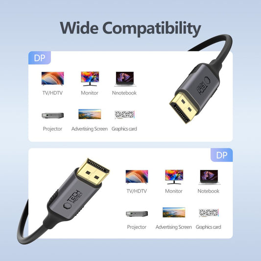 Tech-Protect Ultraboost Video Cable, DisplayPort - DisplayPort, 4K, 2m, Black