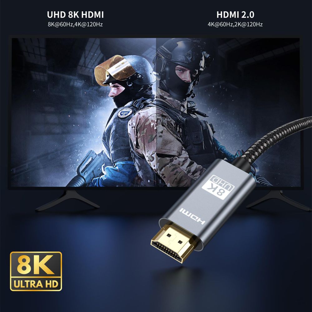 Kabel wideo Tech-Protect Ultraboost, HDMI - HDMI, 8K, 8K, 1 m, czarny 