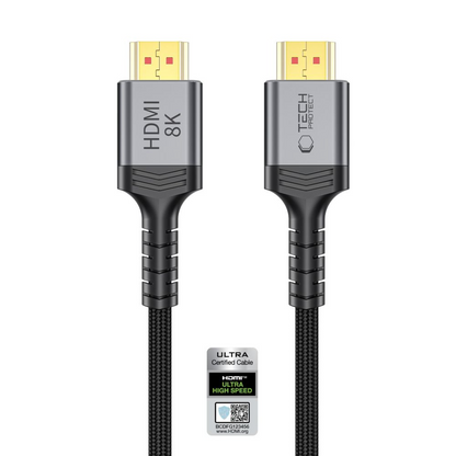 Kabel wideo Tech-Protect Ultraboost 2, HDMI - HDMI, 8K, 1m, Czarny