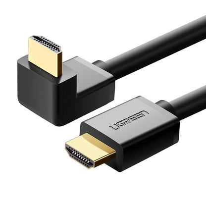 Kabel wideo UGREEN kątowy, HDMI - HDMI, 4K, 2m, czarny HD103 