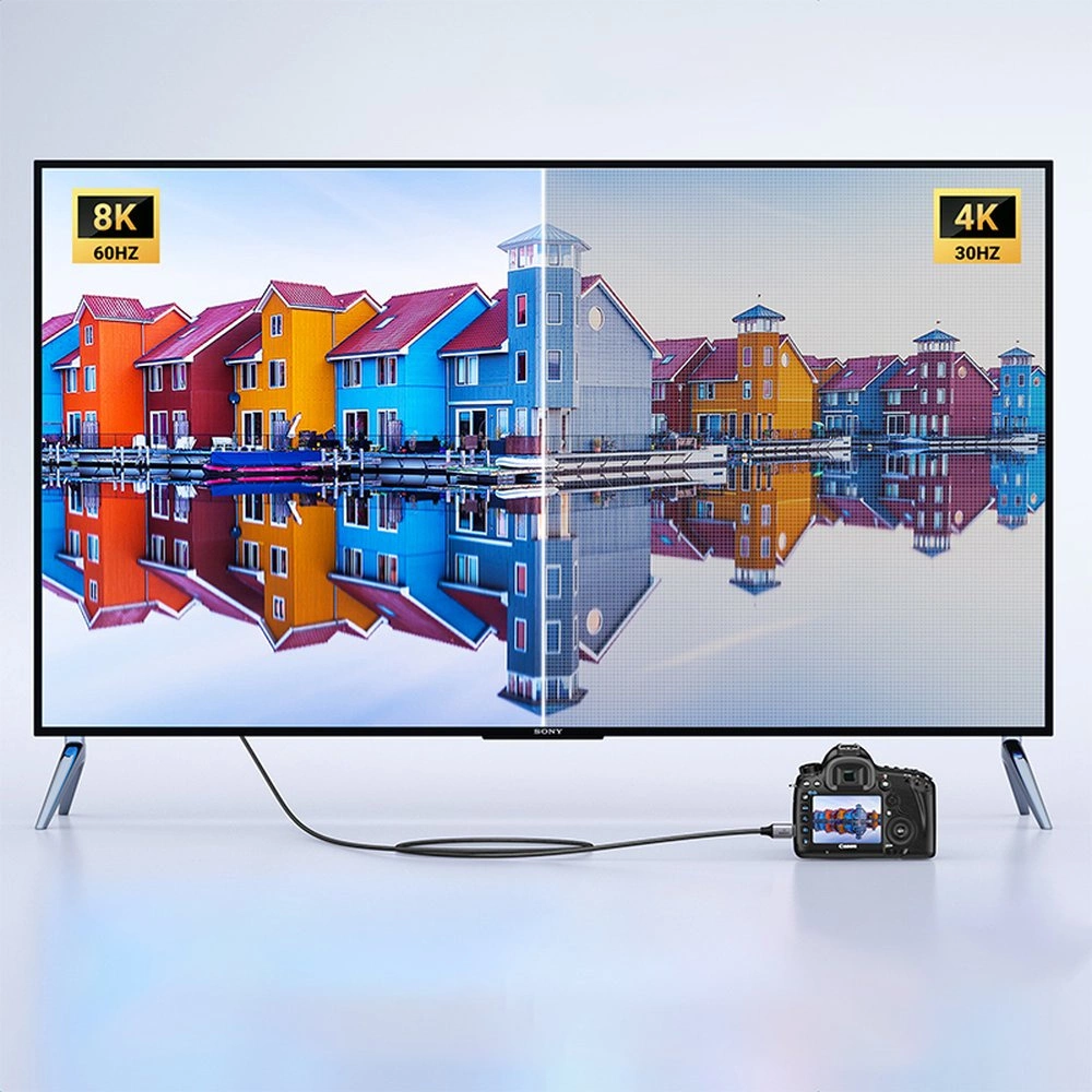 Kabel Video UGREEN HD163, miniHDMI - HDMI, 8K, 2m, Szary