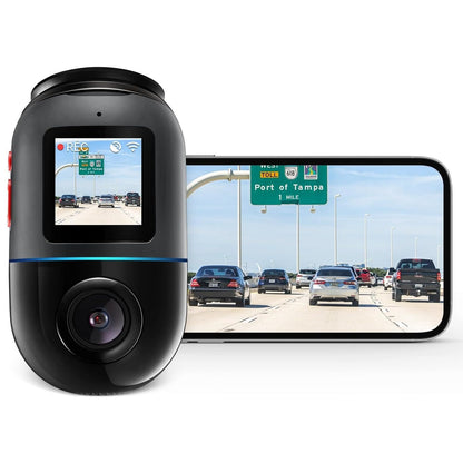 70mai Dash Cam Omni 360 X200, 1080P, 32Gb, Wi-Fi, GPS, AI, sterowanie głosowe, wyświetlacz 1,2 cala X200-32-BK