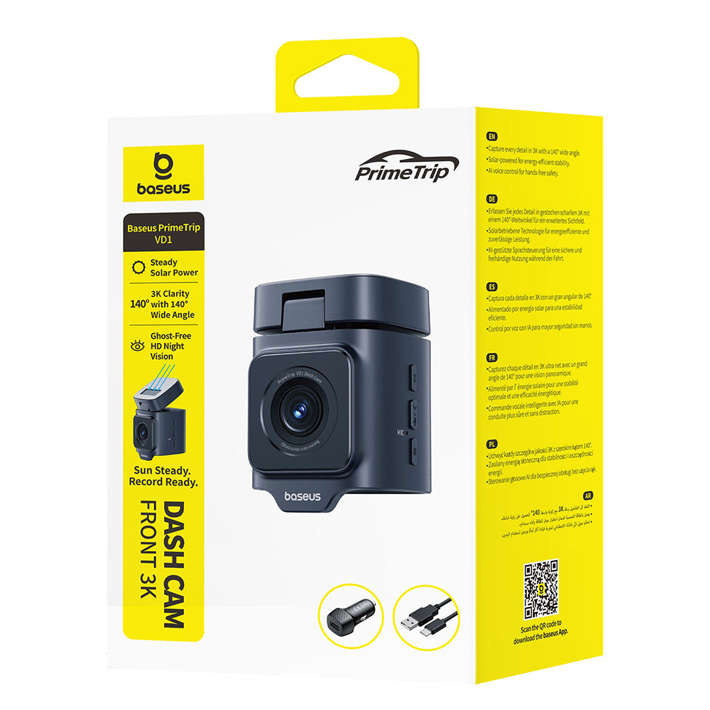 Kamera samochodowa Baseus PrimeTrip VD1, 3K, Wi-Fi, GPS, Wyświetlacz 1.54 cala C10669000123-00