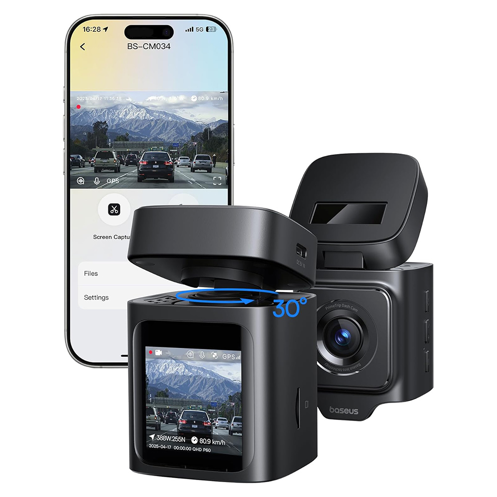 Baseus PrimeTrip VD1 Car Camera, 3K, Wi-Fi, GPS, 1.54inch Display, Refurbished C10669000123-00