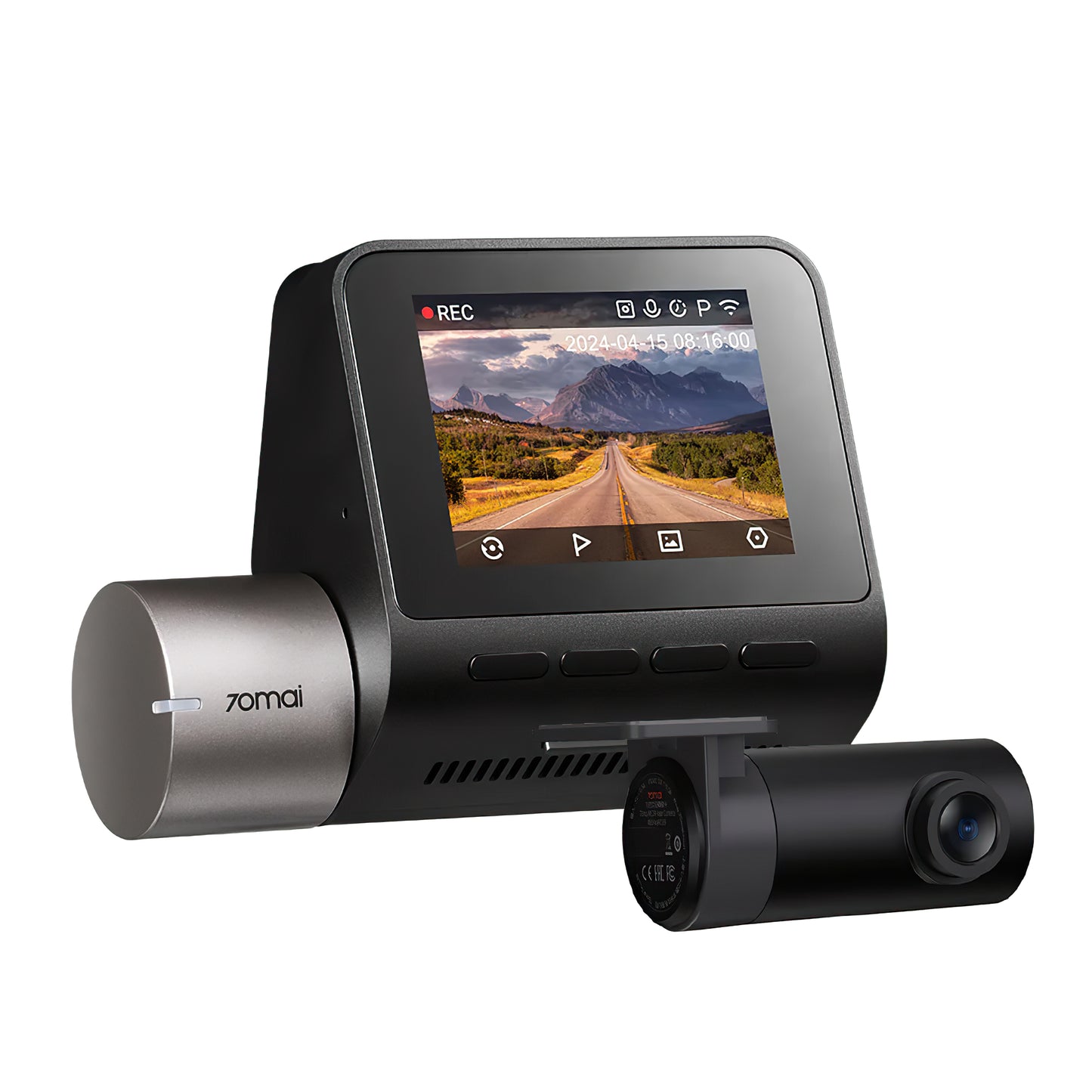 Kamera Samochodowa Przód Tył 70mai Dash Cam A510, 3K, GPS, Wi-Fi, Wyświetlacz 2 cale