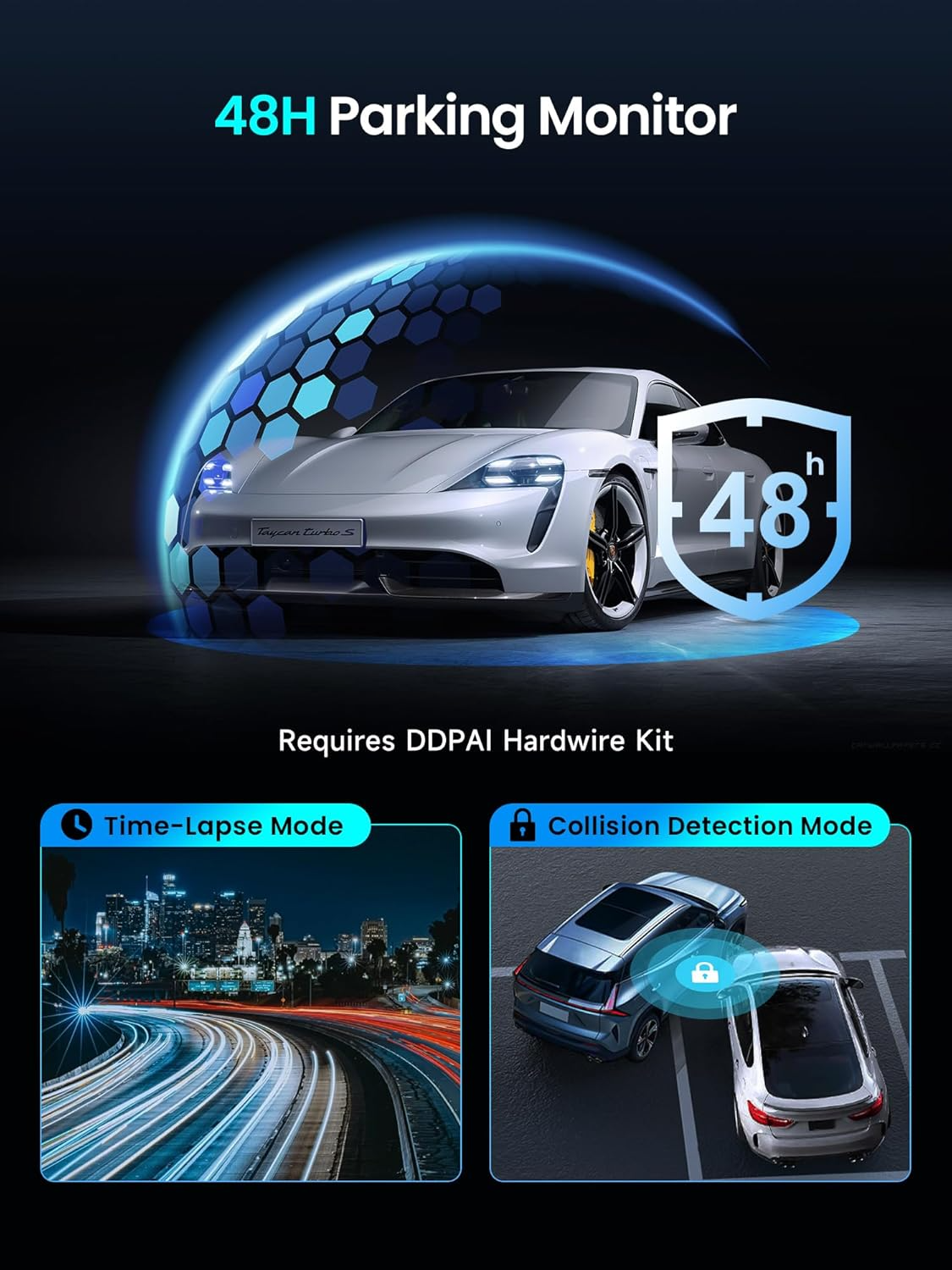 Kamera Samochodowa Przód Tył DDPAI Z50 Pro Dual, 4K, Wi-Fi, GPS, Wyświetlacz 3 cale