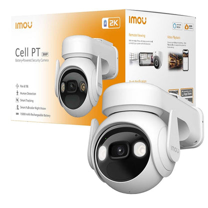 Imou Cell PT Surveillance Camera, Wi-Fi, 2K, IP66, Outdoor, White IPC-K9EP-3T0WE