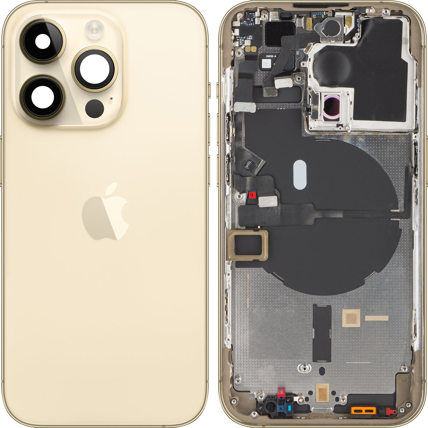 Pokrywa baterii do telefonu Apple iPhone 14 Pro, z połową obudowy, złota, Swap 