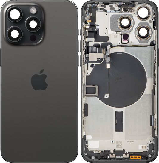 Pokrywa baterii Apple iPhone 15 Pro Max, z obudową środkową, Czarny (Black Titanium), Swap