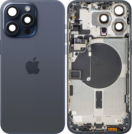 Pokrywa baterii Apple iPhone 15 Pro Max, z obudową środkową, Niebieski (Blue Titanium), Swap
