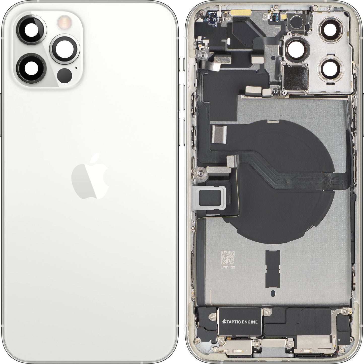 Pokrywa baterii Apple iPhone 12 Pro Max, z obudową środkową, pełne części, srebrna, Swap