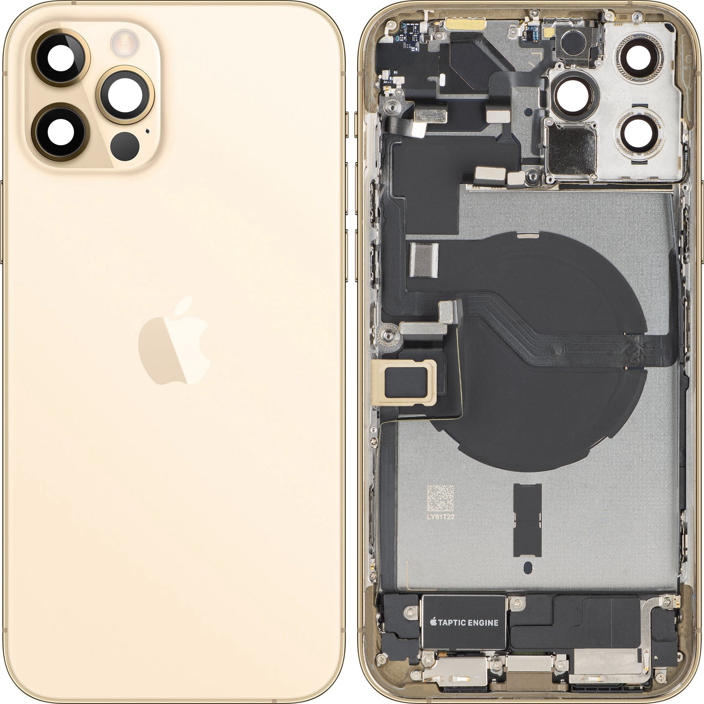 Pokrywa baterii Apple iPhone 12 Pro Max, z obudową środkową, pełne części, złoty, Swap