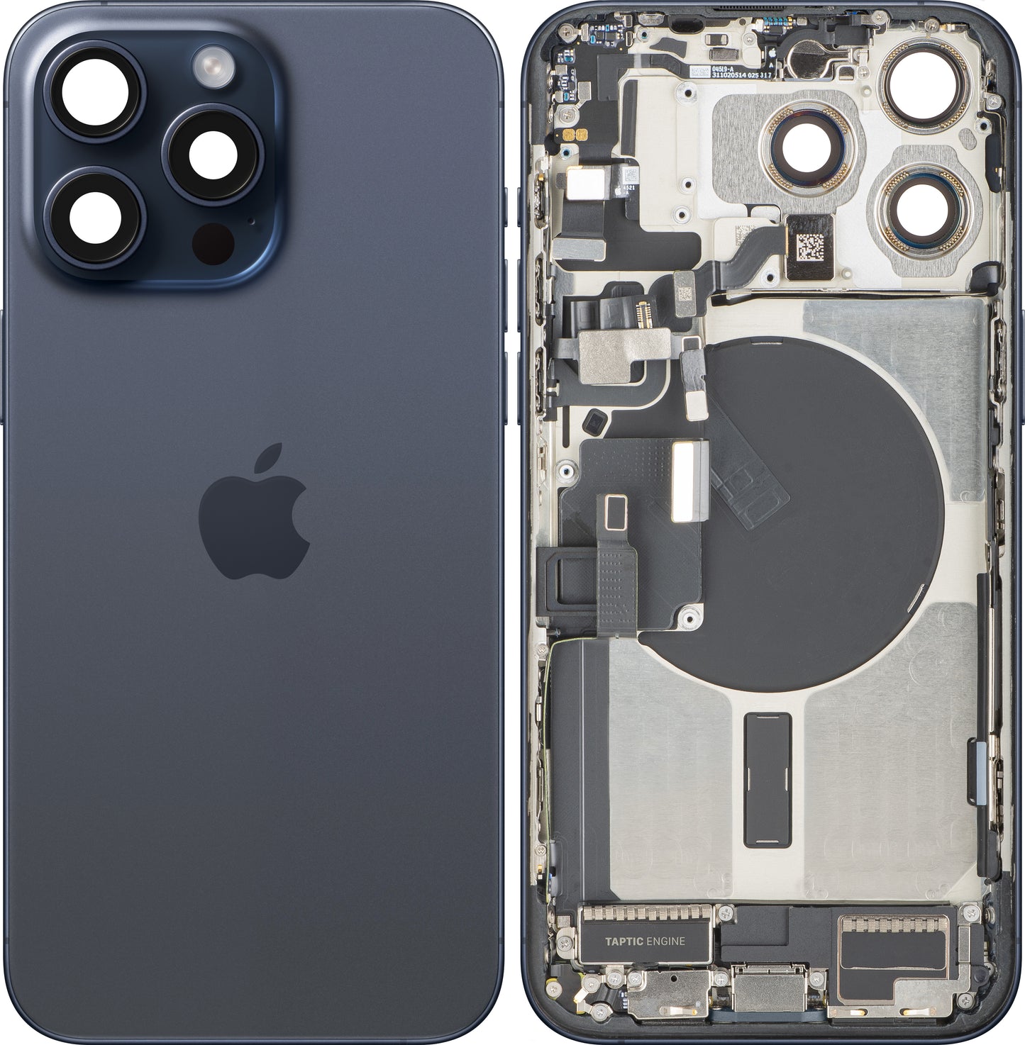 Pokrywa baterii Apple iPhone 15 Pro Max, z obudową środkową, pełne części, Niebieski (Blue Titanium), Swap