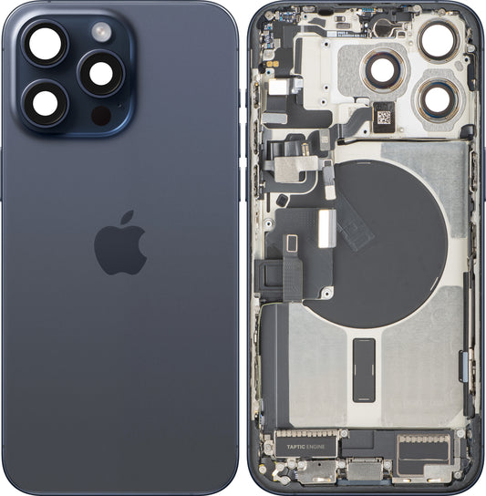 Pokrywa baterii Apple iPhone 15 Pro Max, z obudową środkową, pełne części, Niebieski (Blue Titanium), Swap