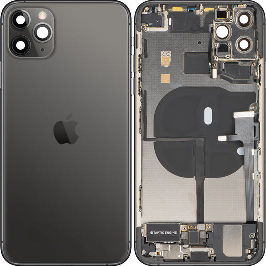Pokrywa baterii Apple iPhone 11 Pro Max, z obudową środkową, pełne części, czarna (Space Gray), wymiana