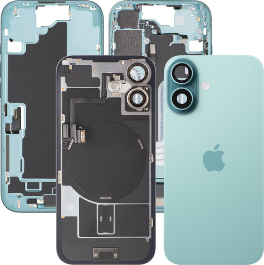 Pokrywa baterii Apple iPhone 16, z obudową środkową, pełne części, zielona (Teal), Swap
