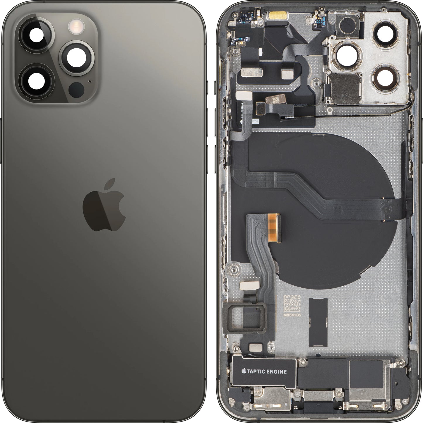Apple iPhone 12 Pro Battery Cover, With Middle Frame, Full Parts, Graphite (Graphite), Swap