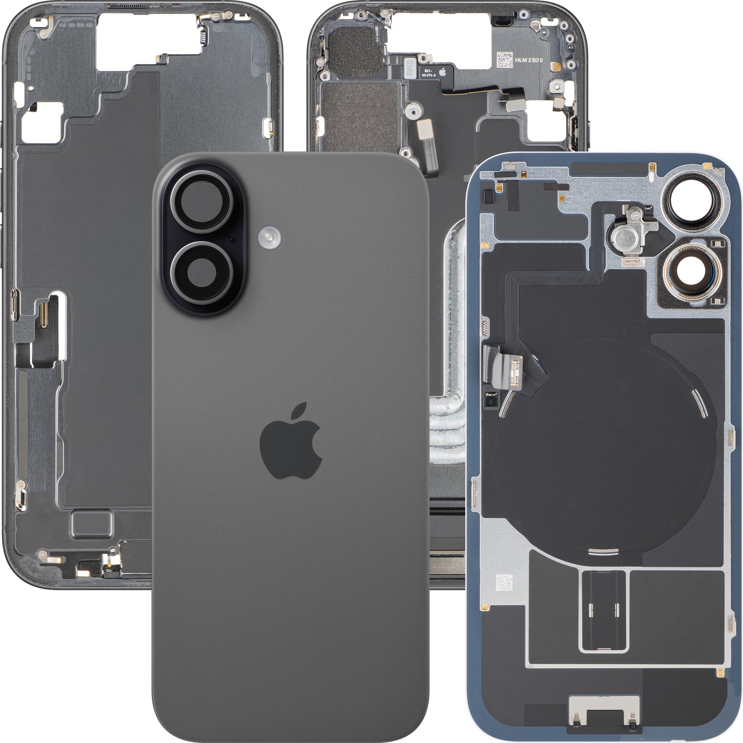 Pokrywa baterii Apple iPhone 17, z obudową środkową, pełne części, czarna, wymiana