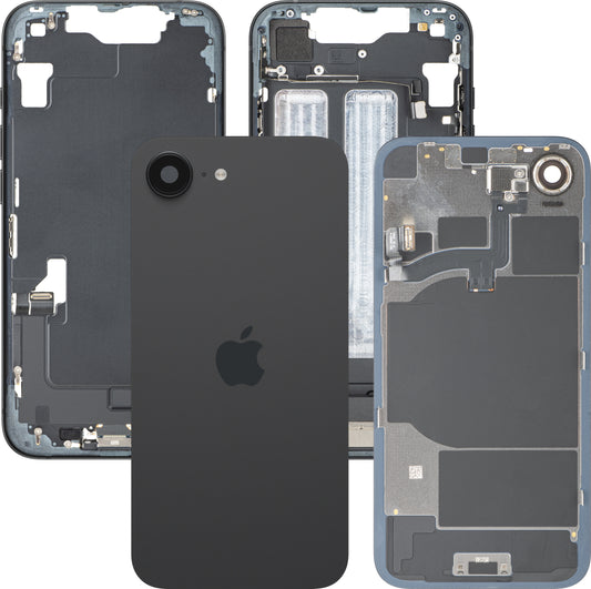 Pokrywa baterii Apple iPhone 16e, z obudową środkową, pełne części, czarna, swap