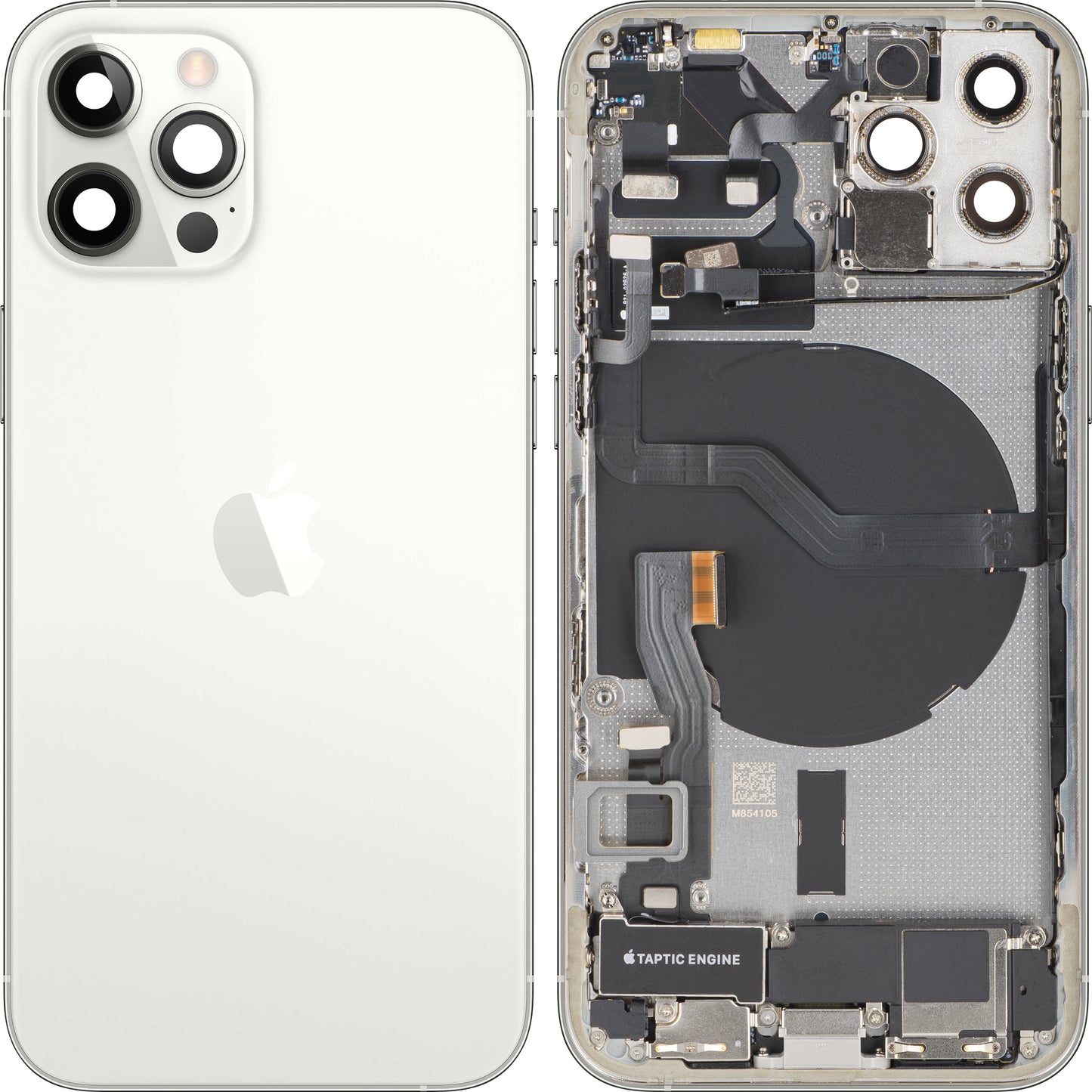 Pokrywa baterii Apple iPhone 12 Pro, z obudową środkową, pełne części, srebrna, wymiana