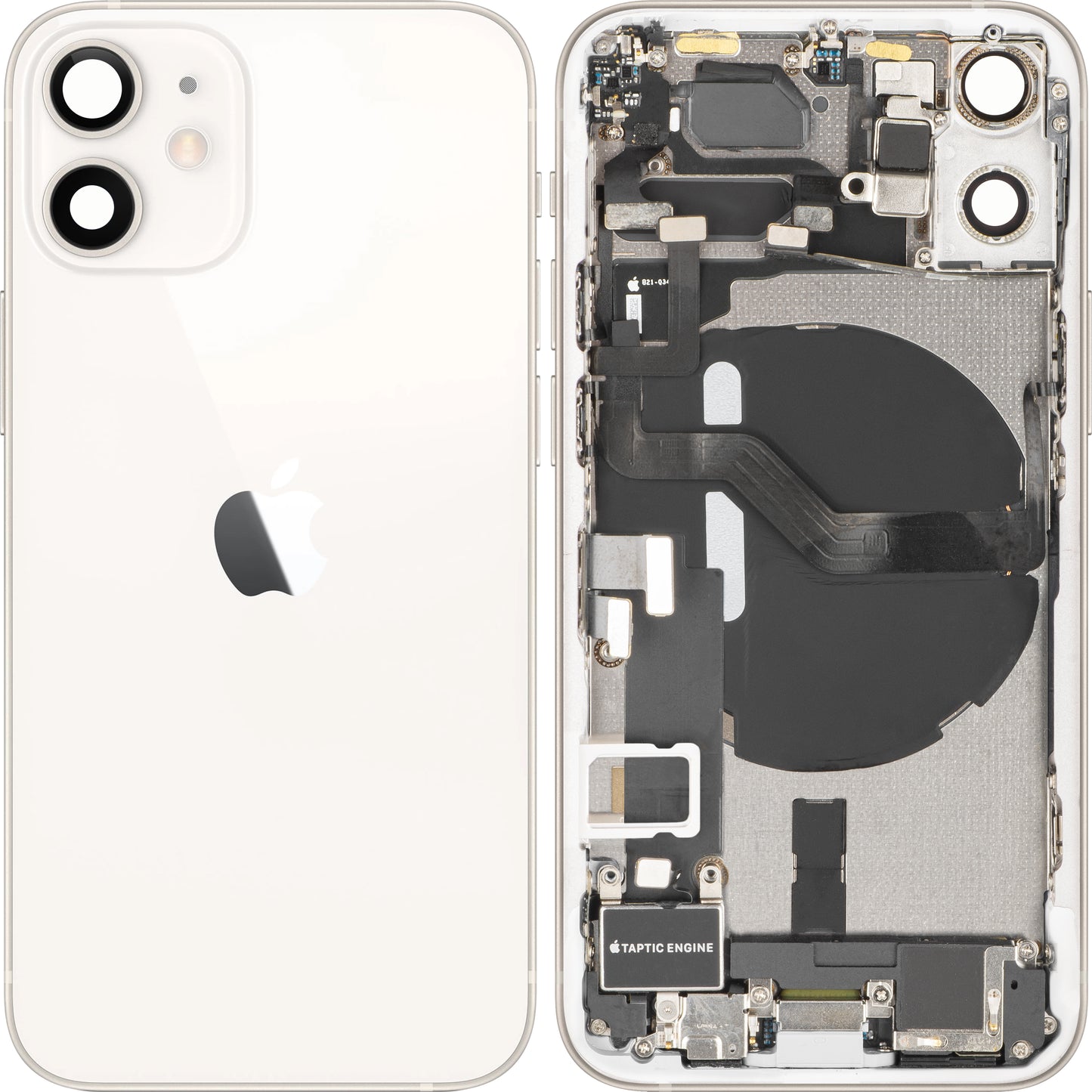 Pokrywa baterii Apple iPhone 12 mini, z obudową środkową, pełne części, biały, swap