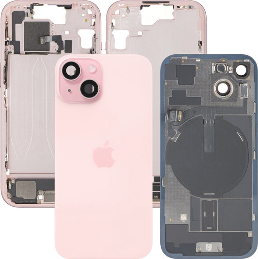 Pokrywa baterii Apple iPhone 15, z obudową środkową, pełne części, różowa, Swap Premium