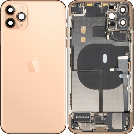 Pokrywa baterii Apple iPhone 11 Pro Max, z obudową środkową, pełne części, złota (matowe złoto), wymiana premium