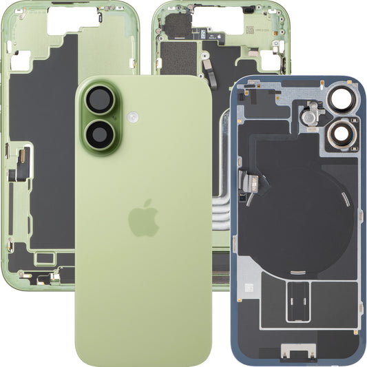 Apple iPhone 17 Battery Cover, With Middle Case, Full Parts, Green (Sage), Premium Swap