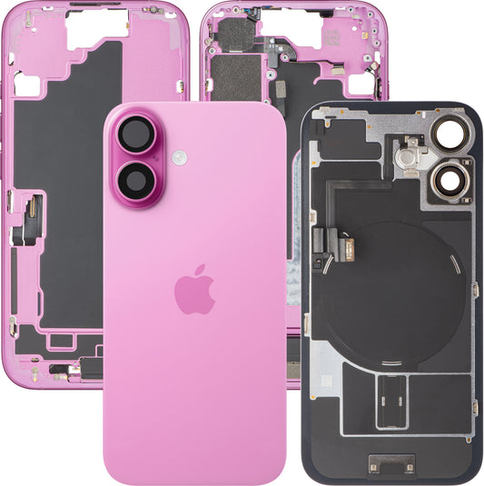 Pokrywa baterii Apple iPhone 16, z obudową środkową, pełne części, różowa, Swap Premium