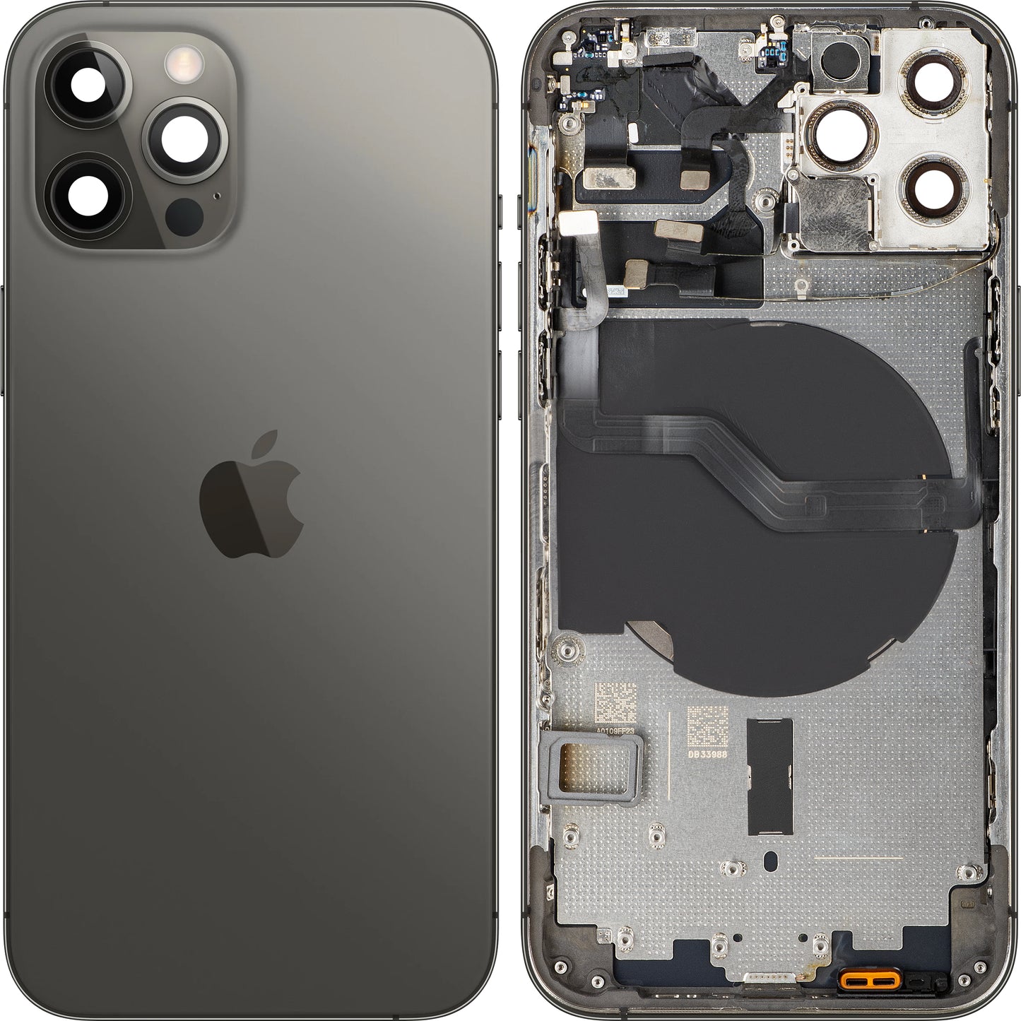 Pokrywa baterii kompatybilna z Apple iPhone 12 Pro, z obudową środkową, Czarna