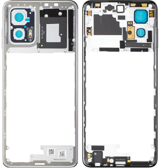 Środkowa obudowa Motorola Moto G73, Srebrna (Lucent White), Service Pack 5S58C22265