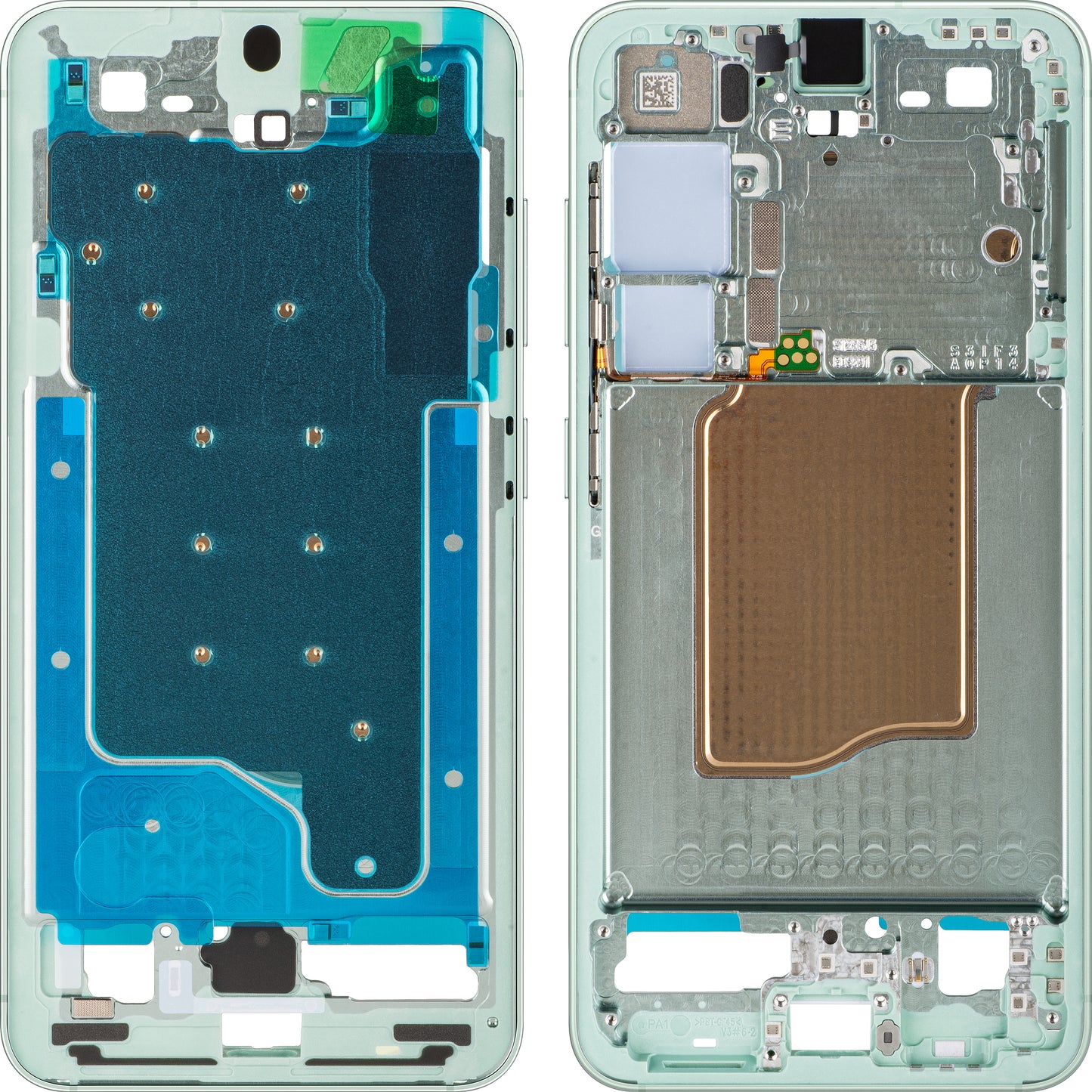 Obudowa środkowa Samsung Galaxy S25 S931, Zielona (Mint), Service Pack GH82-36328B