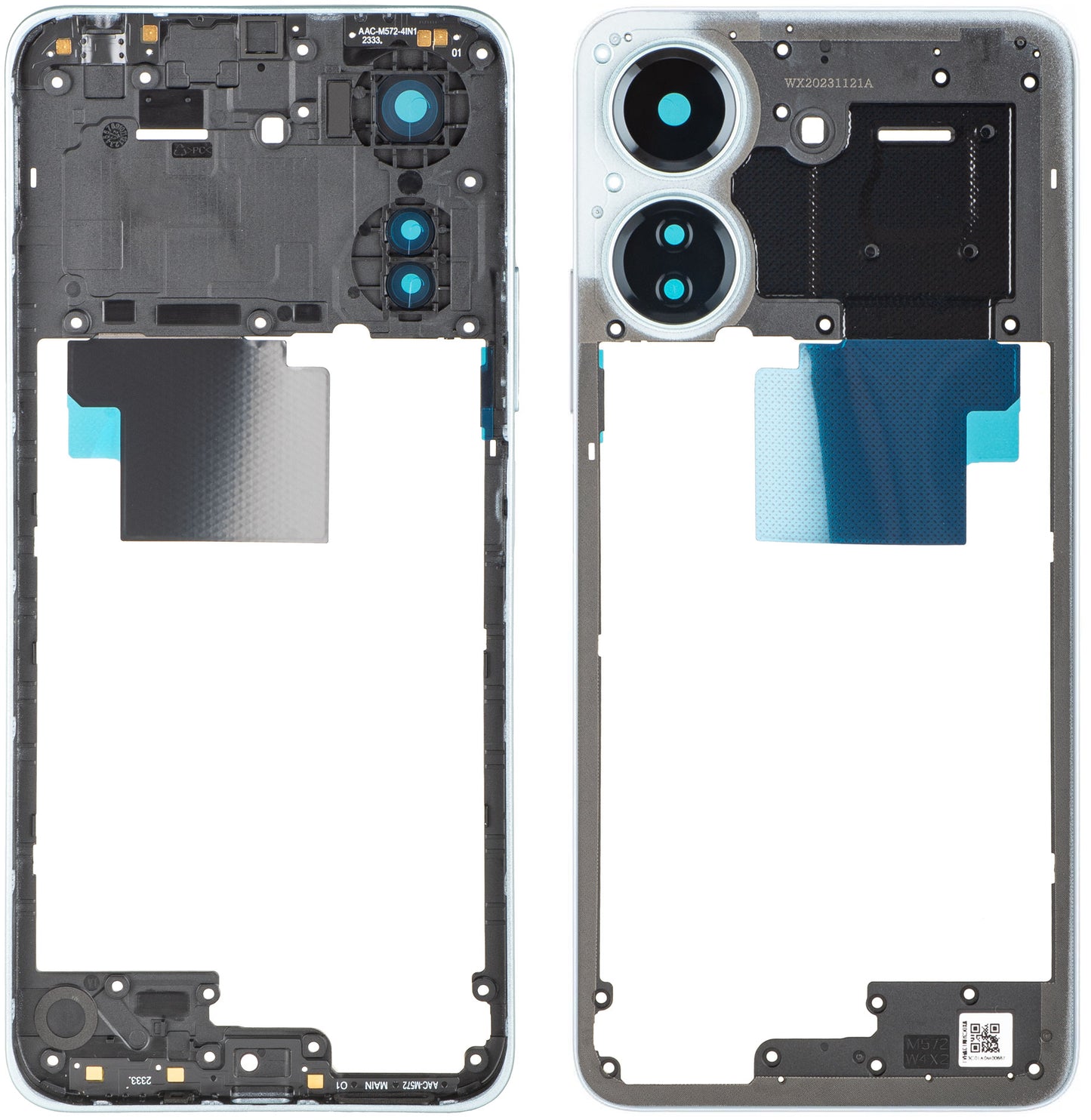 Obudowa Środkowa Xiaomi Redmi 13C, Biała (Glacier White), Service Pack 560003C3UA00