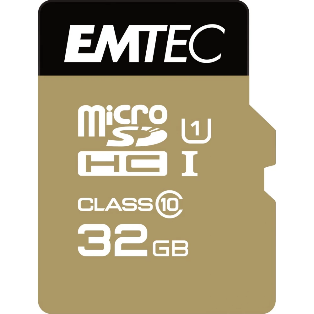 Karta pamięci microSDHC Emtec Elite Gold, 32Gb, Klasa 10 / UHS-1 U1 ECMSDM32GHC10GP