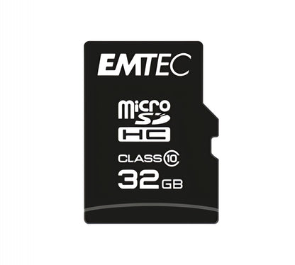 Karta pamięci microSDHC Emtec C10 Classic, 32Gb, Klasa 10, Z czytnikiem kart i adapterem ECMSDM32GHC10CGRA2