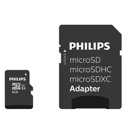 Karta pamięci microSDHC Philips, 8GB, Klasa 10 / UHS-1 U1, z adapterem FM08MP45B/10