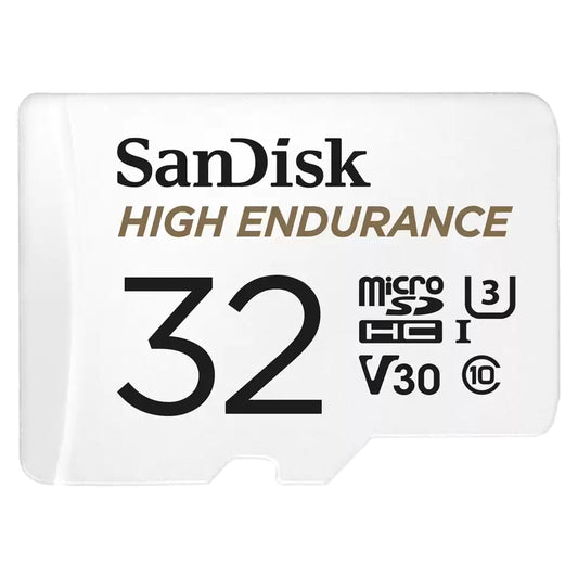 SanDisk High Endurance microSDHC Memory Card, 32GB, Class 10 / UHS-1 U3, With Adapter SDSQQNR-032G-GN6IA