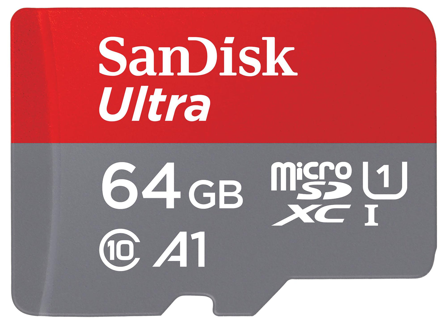 Karta pamięci microSDXC SanDisk Ultra Android A1, 64Gb, Klasa 10 / UHS-1 U1, Z adapterem SDSQUAB-064G-GN6MA