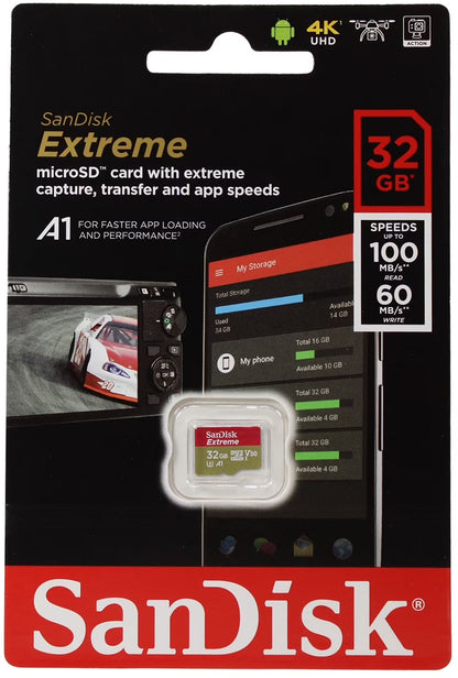 Karta pamięci microSDHC SanDisk Extreme, 32Gb, Klasa 10 / UHS-1 U3 SDSQXAF-032G-GN6MN
