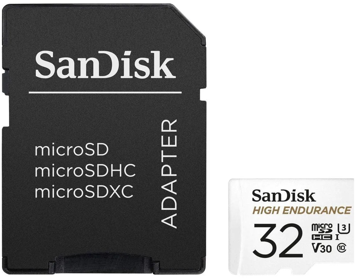 Karta pamięci microSDHC SanDisk High Endurance, 32GB, Klasa 10 / UHS-1 U3, z adapterem SDSQQNR-032G-GN6IA