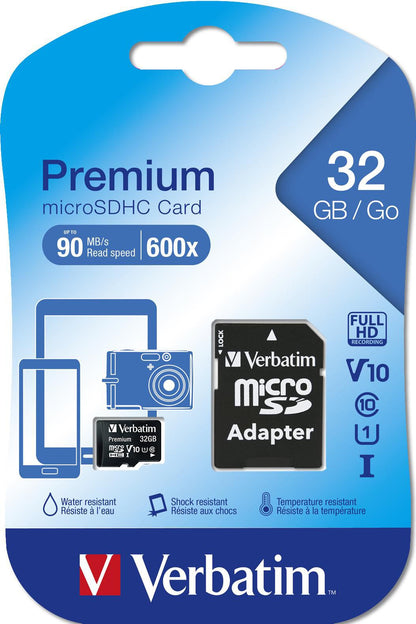 Karta pamięci microSDHC Verbatim, 32GB, Klasa 10 / UHS-1 U1, z adapterem