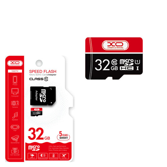 Karta pamięci microSDHC XO Design Speed Flash, 32GB, Klasa 10 / UHS-1 U3, z adapterem